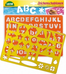 Pochoirs de dessin avec lettres et symboles LENA