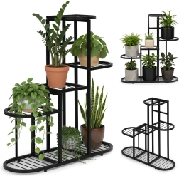 Support à plantes 5 niveaux noir ModernHome
