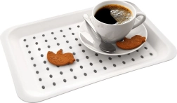 Plateau de service blanc 33 × 23 cm antidérapant