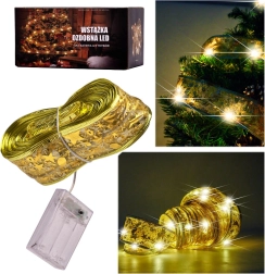 Ruban LED doré 10m blanc chaud à piles