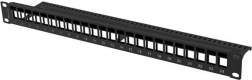 panneau de brassage vide 24 ports 1U 19" noir pour modules keystone