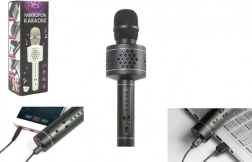 Microphone karaoké Bluetooth avec haut-parleurs et effet écho – noir