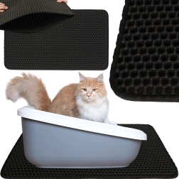 tapis imperméable à double couche pour litière de chat 40 × 60 cm