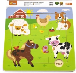 Puzzle en bois animaux domestiques 9 pièces