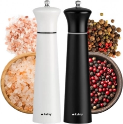 Set de moulins manuels à sel et poivre RUHHY, mécanisme en céramique, 22 cm