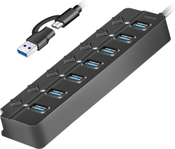 Hub USB LogiLink 7 ports USB 3.2 Gen 1 noir