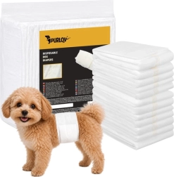 Couches absorbantes jetables Purlov pour chiens S–M 30–46 cm (12 pcs)
