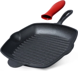 Poêle grill en fonte avec manchon en silicone CAST LINE 28 × 28 cm
