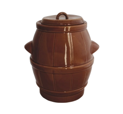 Tonneau de fermentation en céramique 5 L marron avec joint hydraulique