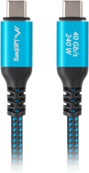 Câble USB‑C USB4 0,5 m, 240 W, 8K 60 Hz – noir‑bleu