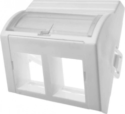 Adaptateur 45×45 avec angle, 2× RJ45