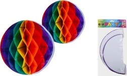 Boules en papier colorées à suspendre 30 et 25 cm