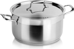 Casserole en acier inoxydable avec couvercle ANETT 22 cm, 4,3 l