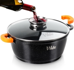 Faitout en granit avec couvercle en verre TERRUNA AROMA 28 cm, 5,8 l