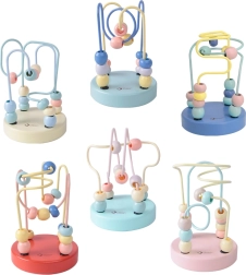 Jouet en bois classique du monde à labyrinthes en fil pour enfants