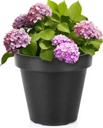 Pot de fleurs de jardin en plastique noir rond 29 cm