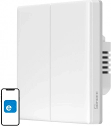 Interrupteur mural tactile intelligent Wi‑Fi Sonoff TX T5 à 2 canaux
