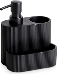 Distributeur de liquide vaisselle avec support pour éponge, noir 250 ml - 1 pièce