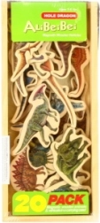 Aimants en bois dinosaures 20 pcs