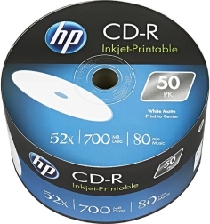 Hp cd‑r 700 mo 52x imprimable, spindle 50 pcs