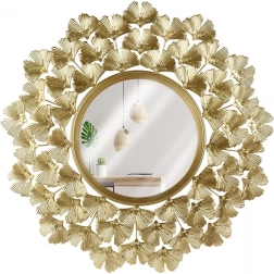 Miroir mural rond avec cadre doré 52 cm