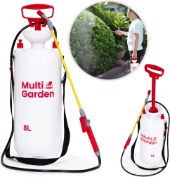 Pulvérisateur de jardin sous pression 8 l MULTIGARDEN avec longue lance et pompe à piston