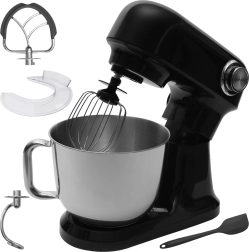 Robot de cuisine planétaire Bauerkraft avec bol en acier inoxydable de 5 l, 1500 W, noir