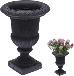 Jardinière de jardin en plastique en forme de calice 54 × 38,5 cm anthracite