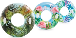 Bouée de natation gonflable avec poignées 97 cm – motif tropical