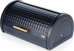 Boîte à pain en métal noire 38 × 28,5 × 18 cm