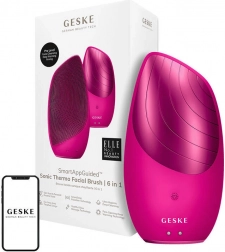 Brosse sonique pour le visage 6-en-1 Geske avec application (magenta)