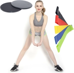 Disques glissants + 5 bandes d’entraînement - noires