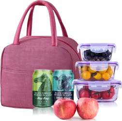 Sac isotherme pour déjeuner, pique-nique et plage – rose