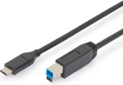 Câble de connexion USB 3.0 type C vers B, SuperSpeed 5 Gbit/s, Power Delivery, 1,8 m, noir