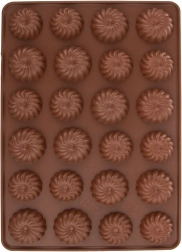 Moule à biscuits en silicone marron Sillinie, 24 fleurs