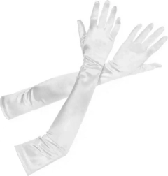 Gants blancs en satin rétro