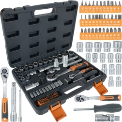 Coffret d’outils Bigstren en valise 72 pièces avec cliquets 1/4" et 1/2" (72T)