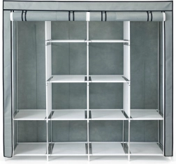 Armoire textile XXL pour vêtements, gris