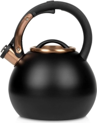 Bouilloire Vilde en acier inoxydable avec sifflet, 3 l, noire