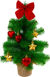Sapin de Noël synthétique 45 cm RUHHY – vert, dense et décoré