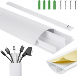 Goulotte cache-câbles en aluminium blanche