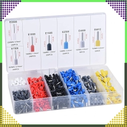 Set de cosses tubulaires isolées pour conducteurs, 1200 pcs, plusieurs tailles et couleurs