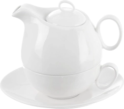Théière en porcelaine Orion Mona avec tasse et soucoupe pour le thé