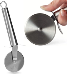 Roulette à pizza en acier inoxydable, roue ronde 21 cm