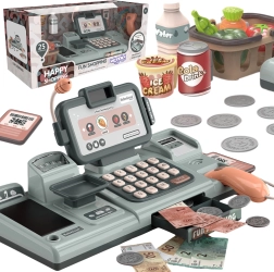 Caisse enregistreuse pour enfants avec balance, scanner et panier pour jouer au magasin