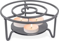 Réchaud en métal pour petite théière gris 16,5 cm