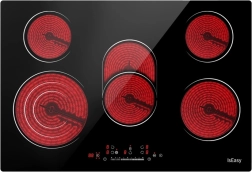 Table de cuisson vitrocéramique encastrable IsEasy 77 cm, 5 zones, commande tactile