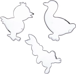 Ensemble d’emporte-pièces en inox Pâques 5–6 cm, 3 pièces