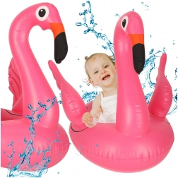 Petit fauteuil gonflable pour l’eau en forme de flamant rose avec siège