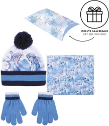 Ensemble d’hiver fille bonnet, gants et tour de cou FROZEN 2 avec pompon